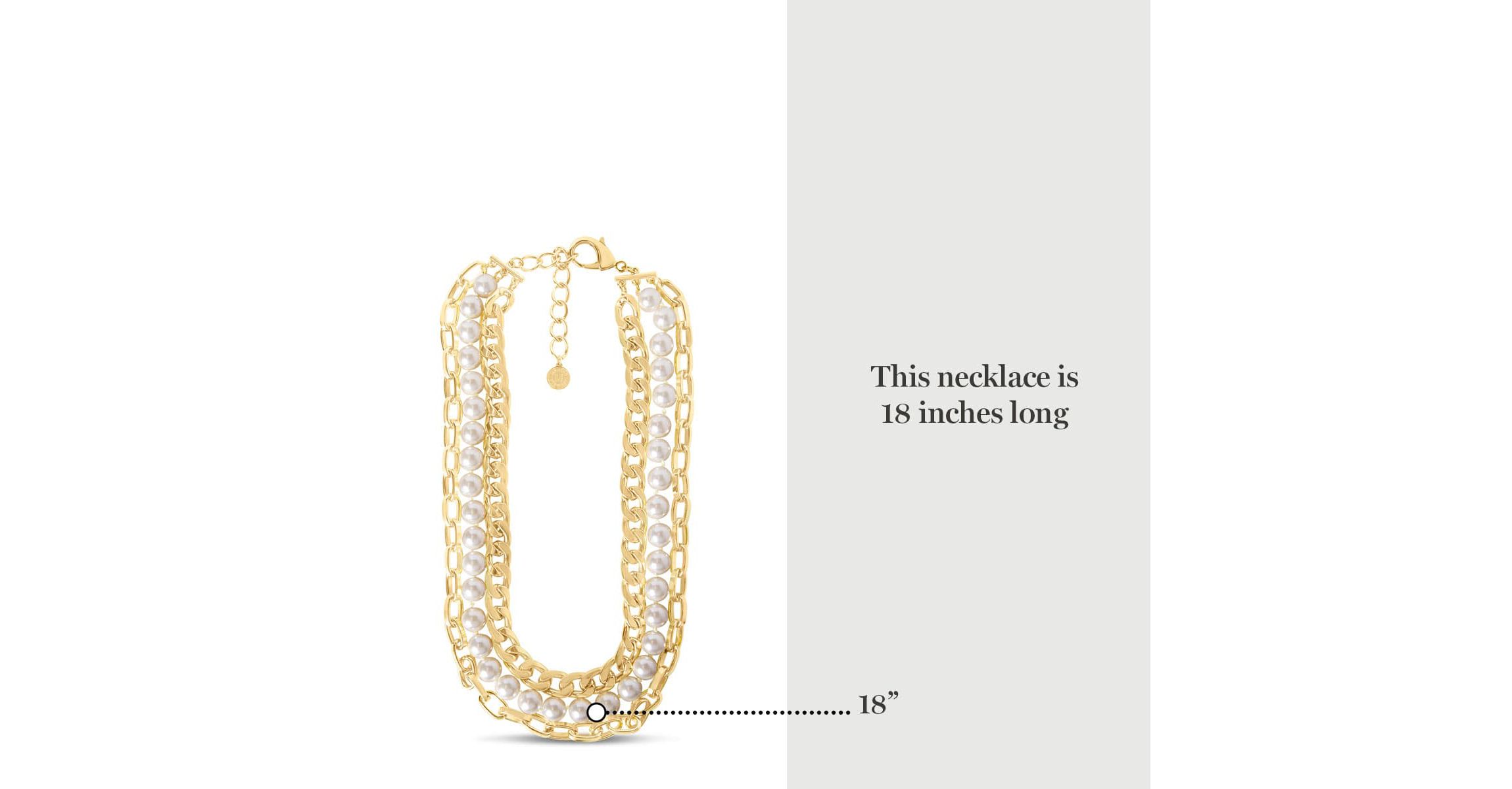 Three Strand Pearl and Chain Necklace In Gold
