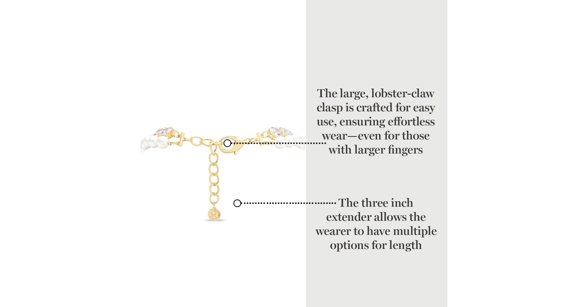 Pearl and Crystal Necklace In Gold, 18 Inches For Women