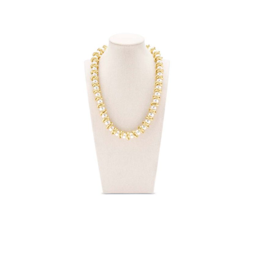Elegant Gold and Pearl Necklace, 18 Inches For Women