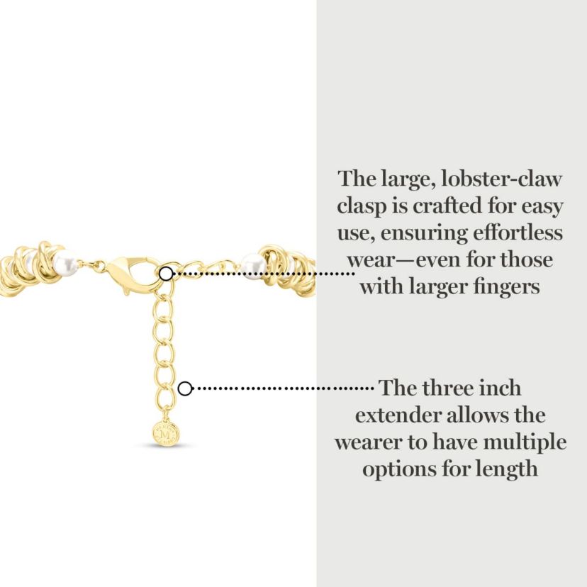 Elegant Gold and Pearl Necklace, 18 Inches For Women