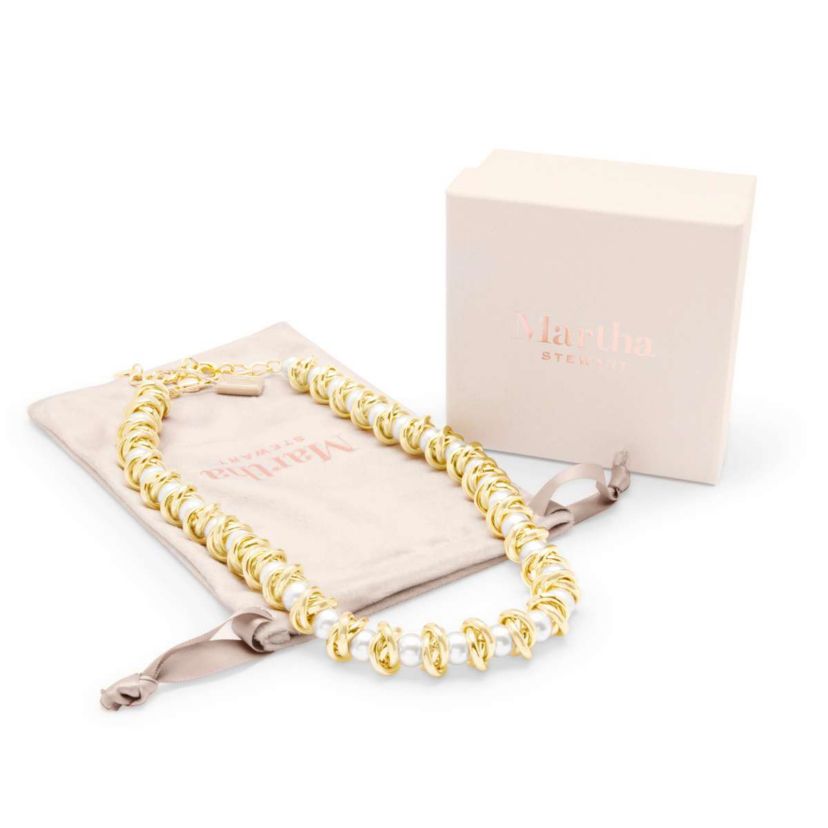 Elegant Gold and Pearl Necklace, 18 Inches For Women