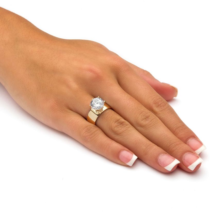 Seta Jewelry 4.0 Cttw. Gold-Plated Sterling Silver Cubic Zirconia ...