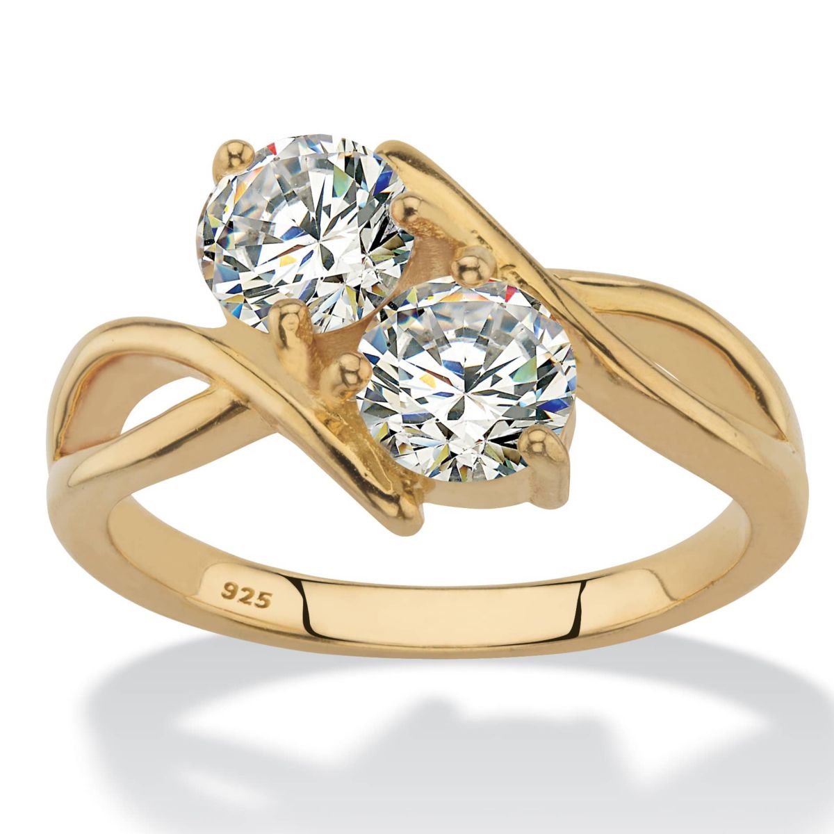 Seta Jewelry 1.96 Cttw Cubic Zirconia 14k Gold-plated Sterling Silver 2 ...