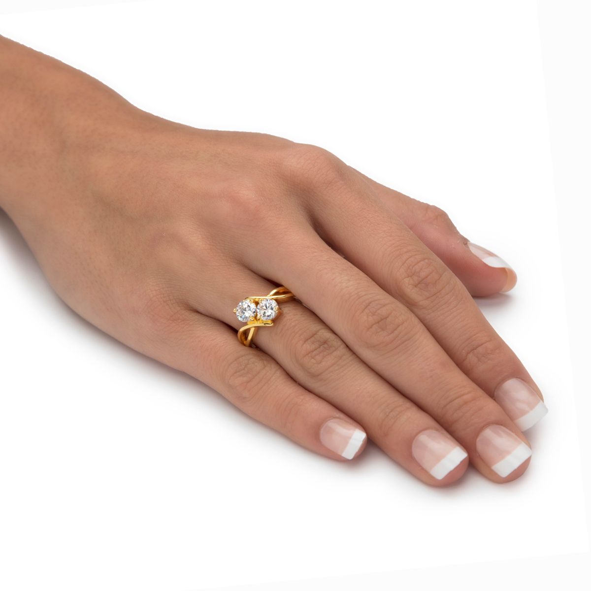 Seta Jewelry 1.96 Cttw Cubic Zirconia 14k Gold-plated Sterling Silver 2 ...