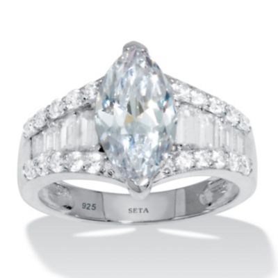Seta Jewelry 4.14 TCW Sterling Silver Cubic Zirconia Engagement Ring | Belk