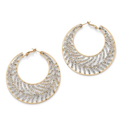 Seta Jewelry 3 Pair Hoop Earrings Set in Goldtone