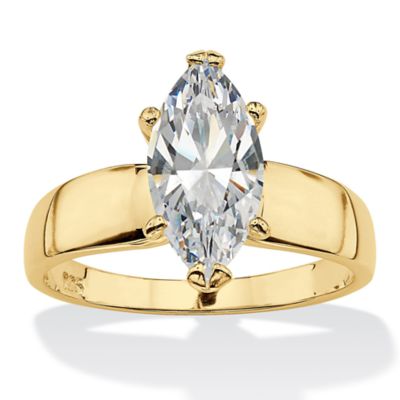 Seta Jewelry Marquise Cut Cubic Zirconia Solitaire Engagement Ring 2.11 TCW 14k Gold Plated Sterling Silver