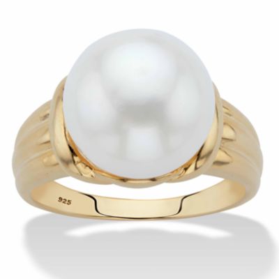 Seta Jewelry Genuine Freshwater Cultured Pearl Ring in 14k Gold-plated Sterling Silver (11mm)