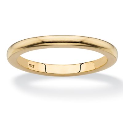 Seta Jewelry 18k Gold-Plated Sterling Silver Polished Wedding Ring Band (2mm)