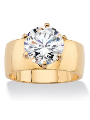 Seta Jewelry 4.0 TCW Round 14k Gold-Plated CZ Solitaire Ring