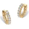 2.40 TCW Cubic Zirconia Huggie-Hoop Earrings Gold-Plated (.5")