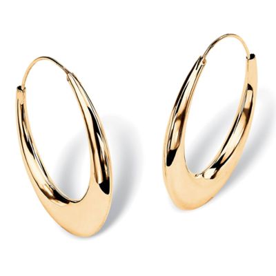 Seta Jewelry 18k Gold-plated Sterling Silver Puffed Hoop Earrings 1 7/8"