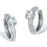 3.70 TCW Round Cubic Zirconia Silvertone Huggie Earrings