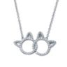 .95 TCW Round Cubic Zirconia Platinum-Plated Cat Necklace 18 to 20-inch