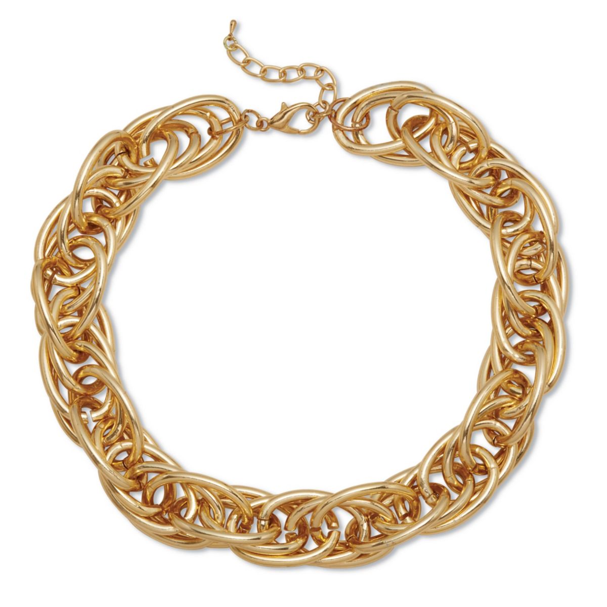Large Link Chain Goldtone Necklace 18-inch and 2.5-inch Extender