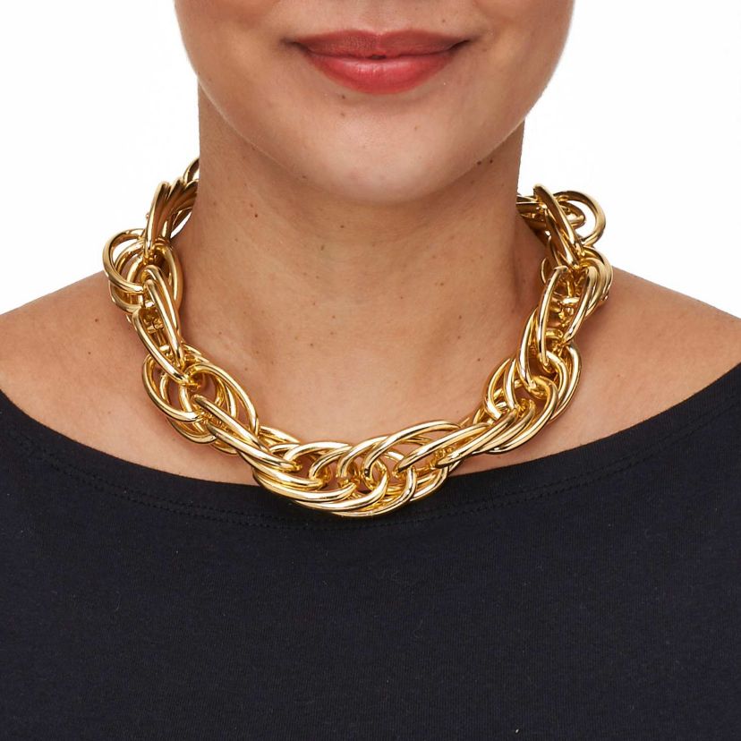 Large Link Chain Goldtone Necklace 18-inch and 2.5-inch Extender