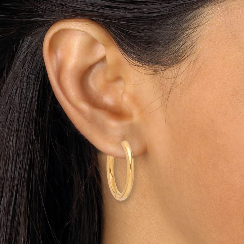 3-Pair Gold Ion-Plated Stainless Steel Hoops, 5/8-inch, 8/10-inch and 1-inch