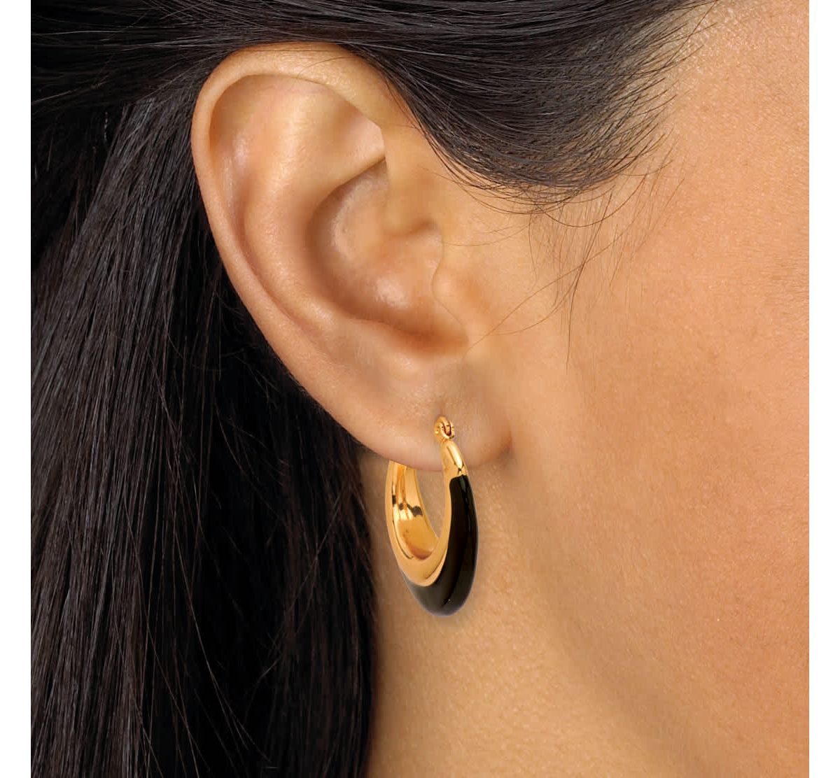 Yellow Gold Ion-Plated Eclipse 2-Set Hoop Earrings
