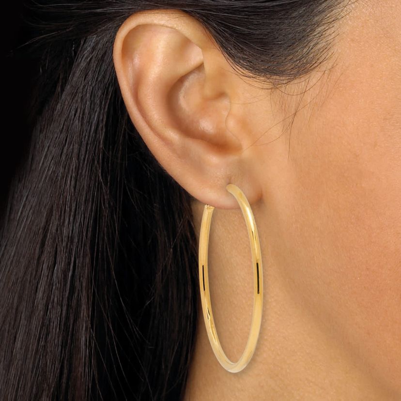 3 Pair Gold Ion-Plated Stainless Steel Hoop Earrings