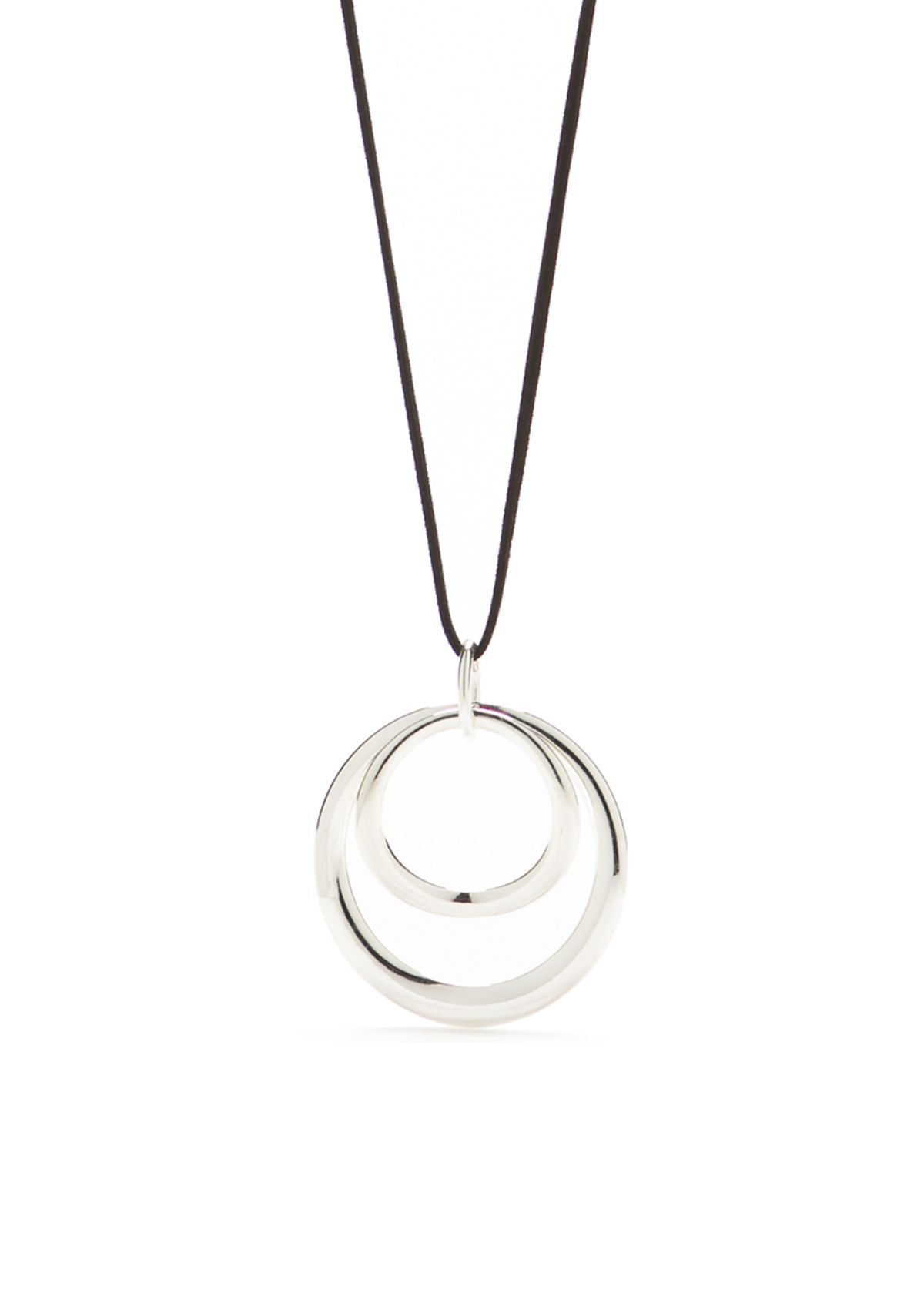 Double Open Ring Pendant Necklace