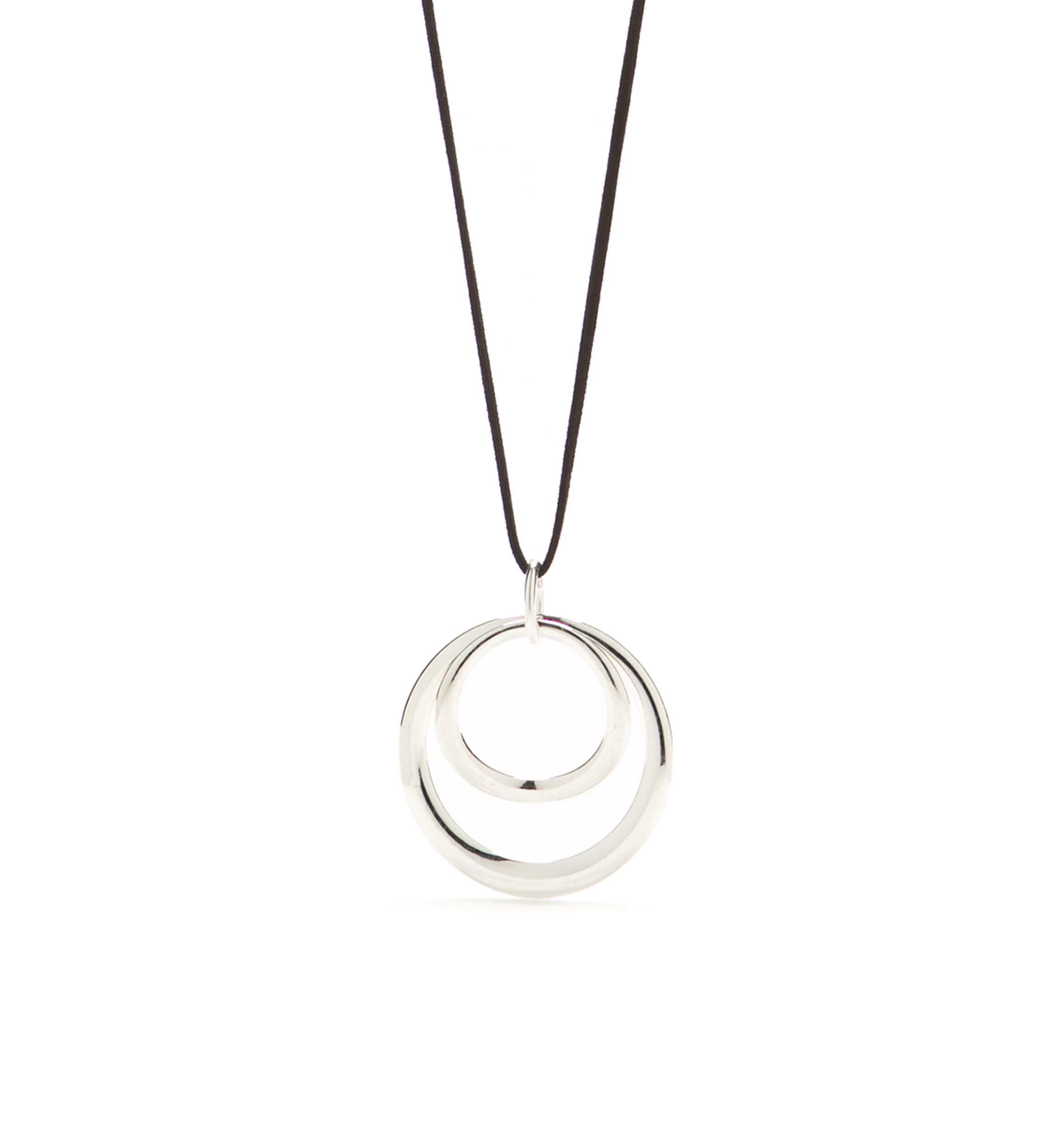 Double Open Ring Pendant Necklace
