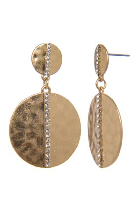 New Directions® Gold Tone Double Disc Earrings | belk