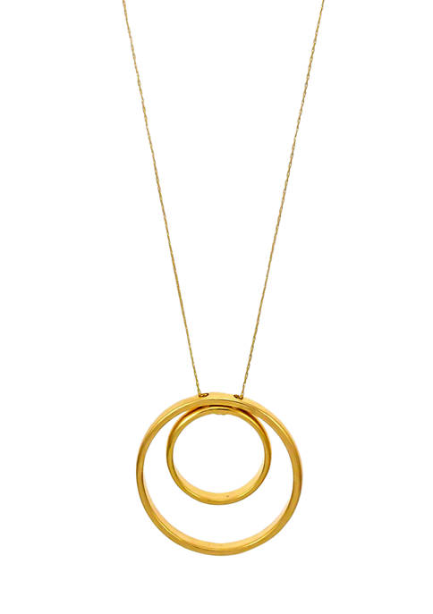 Belk Gold Tone Long Double Ring Open Circle