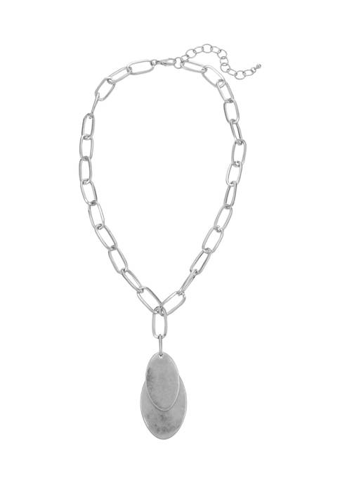 Belk Silver Tone One Row Chain Link Necklace