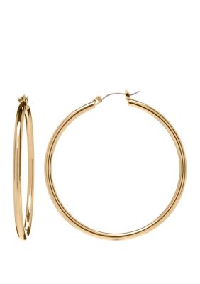 Napier Gold-Tone Classic Large Braided Hoop Earrings | belk