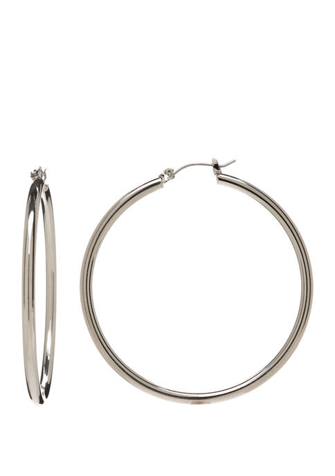 Belk Silver Tone 50 mm Hoop Earrings