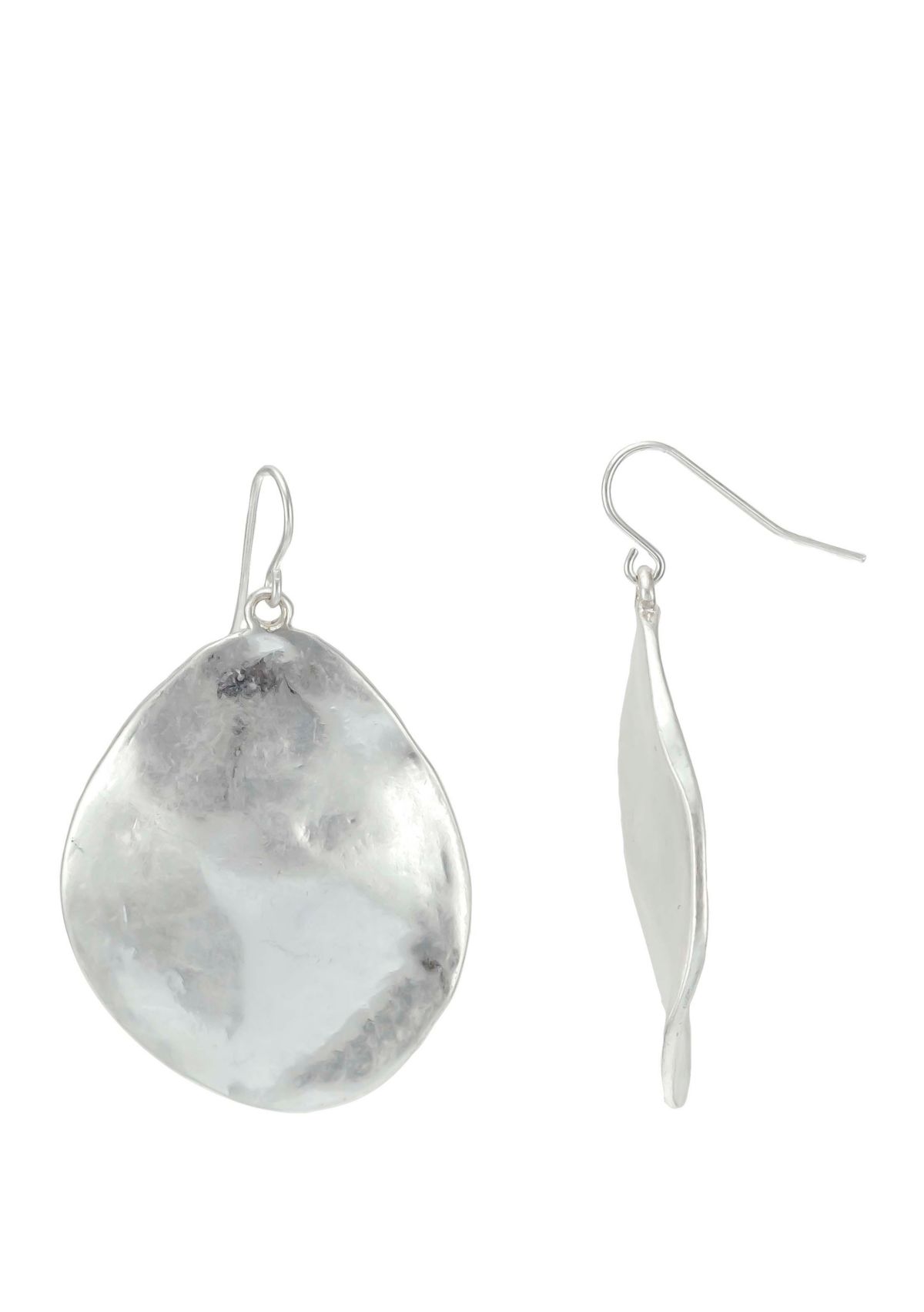 Hammered Conclave Disc Drop Earrings 