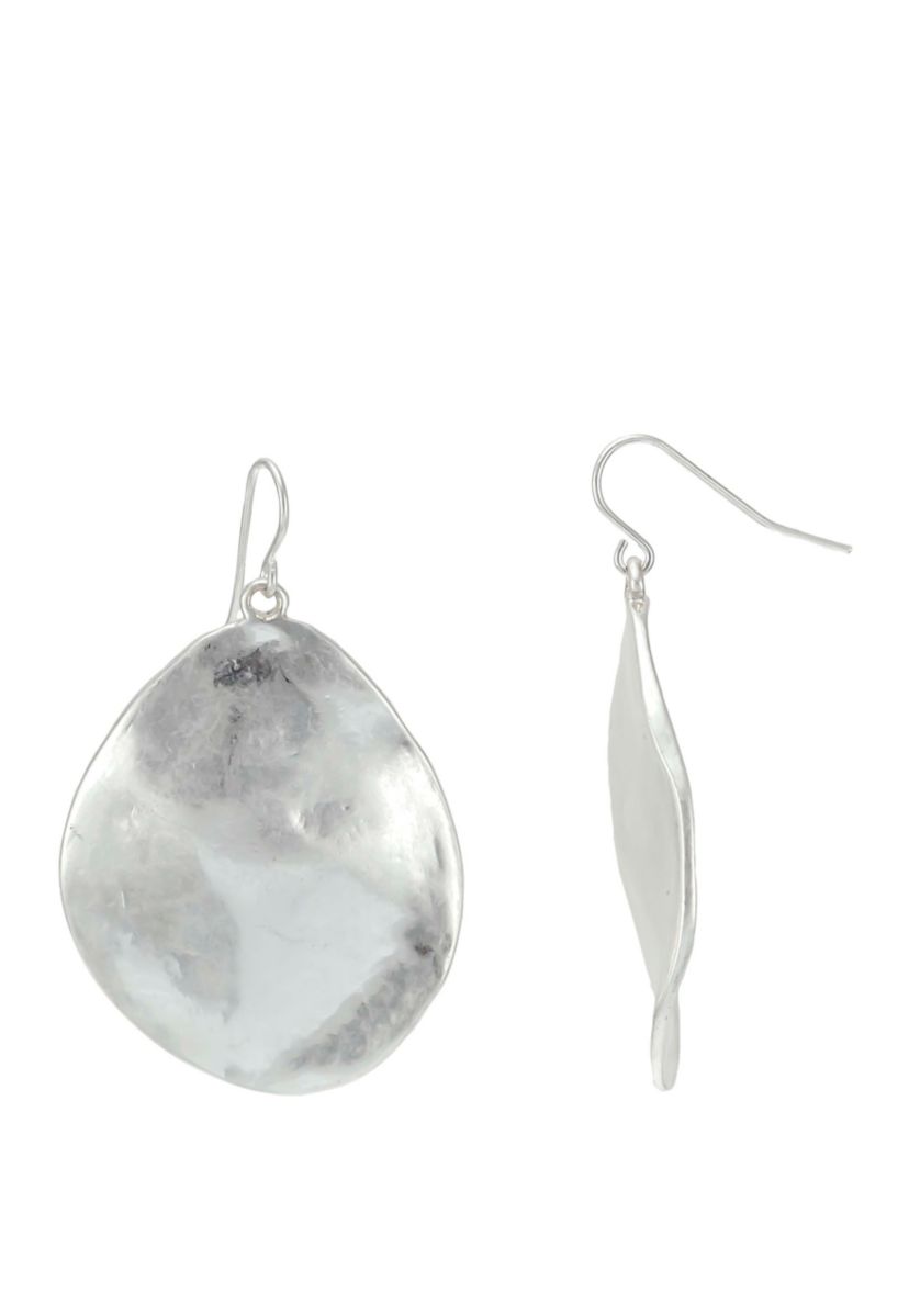 Hammered Conclave Disc Drop Earrings 