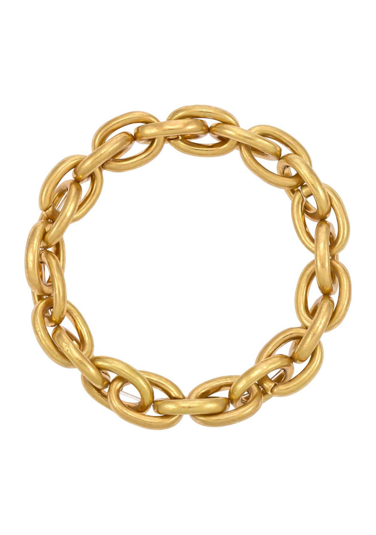 Gold Tone Chain Link Stretch Bracelet 