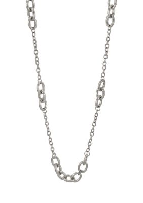 Belk Silver Plated 32 Inch Open Link Necklace 