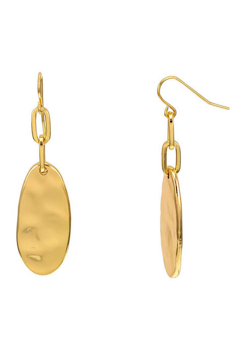 Belk Gold Tone Small Link Oval Drop Earrings