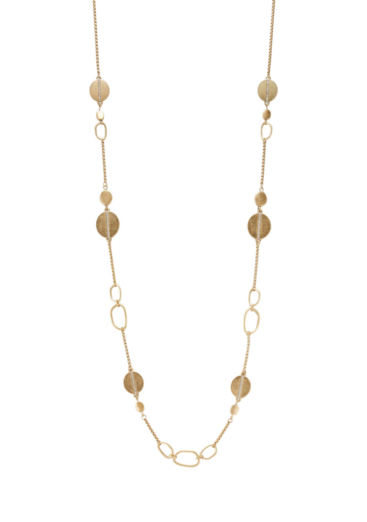 Long Chain Disc Necklace