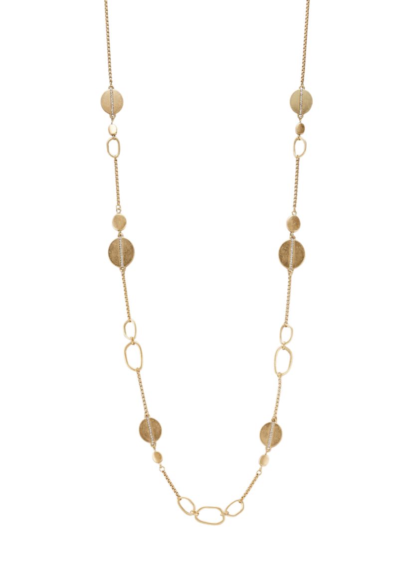 Long Chain Disc Necklace