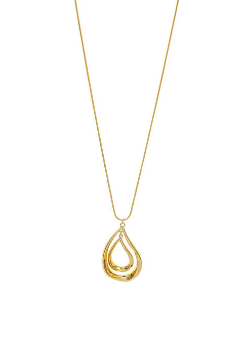 Belk Gold Tone Long Snake Chain Necklace with