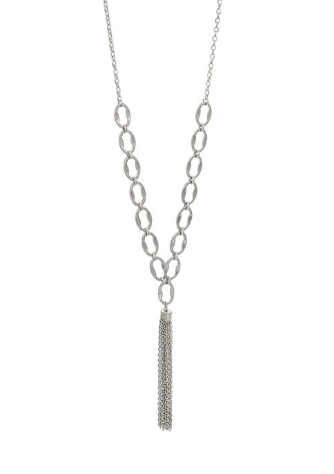 Belk Long Linked Y Necklace with Chain Tassel