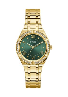 GUESS Gold Tone Case Stainless Steel Watch belk