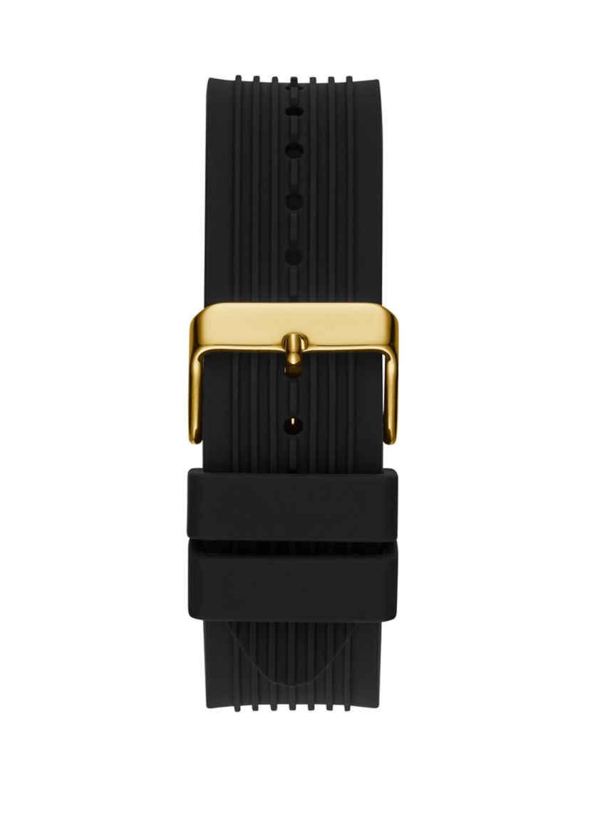 Mens Poseidon Black Gold Tone Watch 