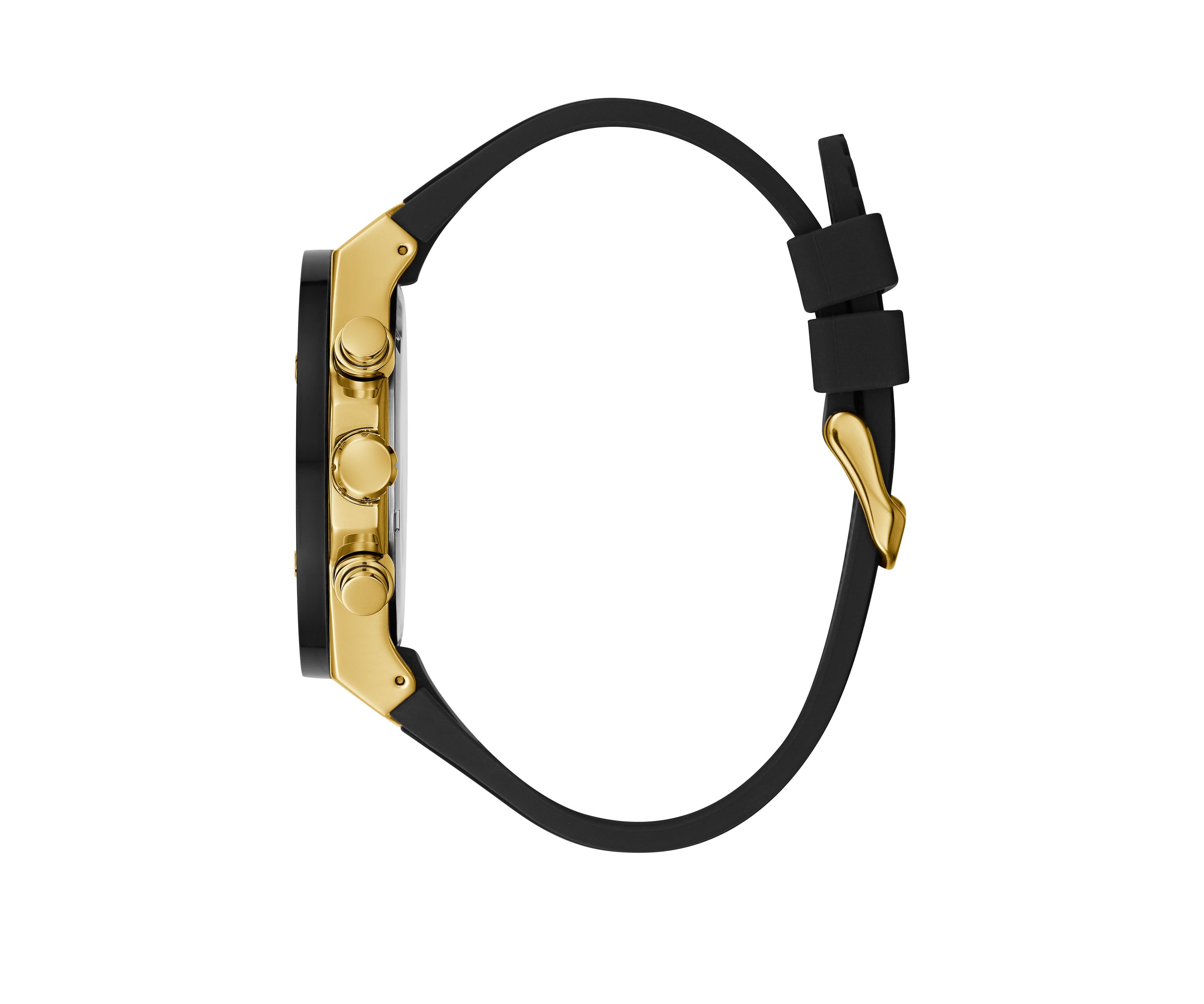 Mens Poseidon Black Gold Tone Watch 