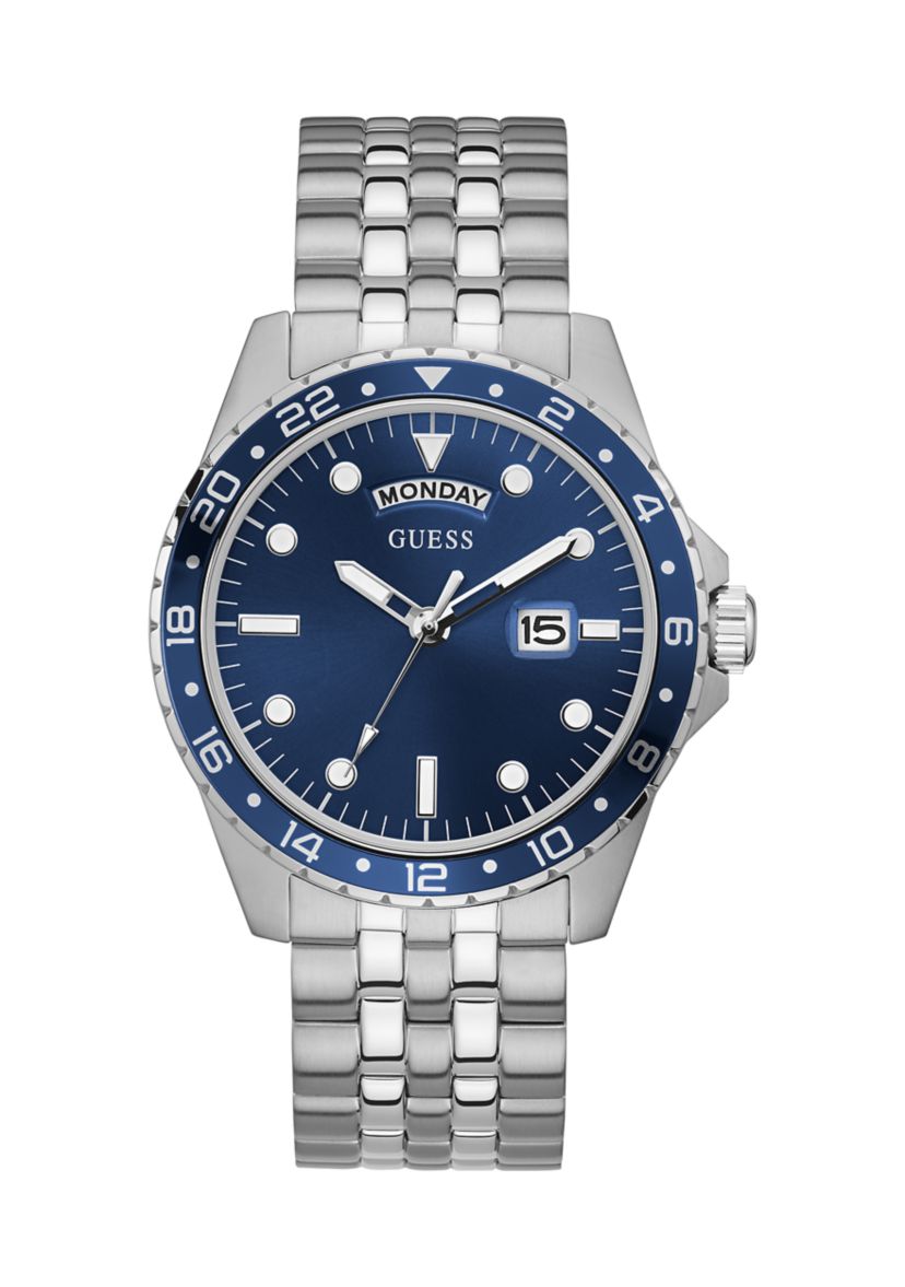 Comet Blue Dial Watch in Stainless Steel