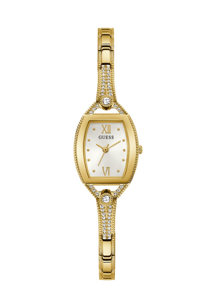 10 Meter Water Resistant Gold Tone Case Stainless Steel Watch 