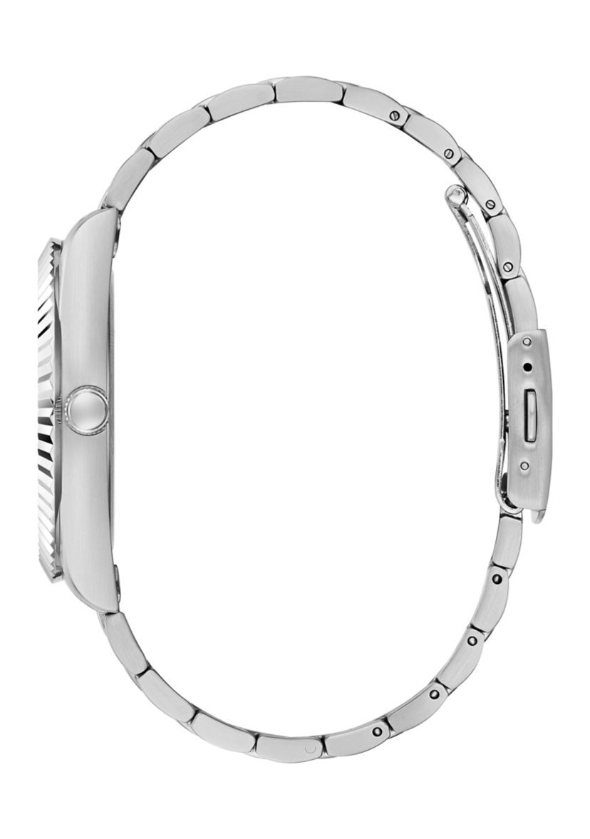 Silver Tone Case Stainless Steel Watch