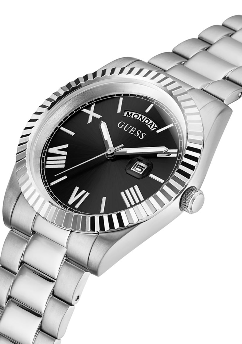 Silver Tone Case Stainless Steel Watch
