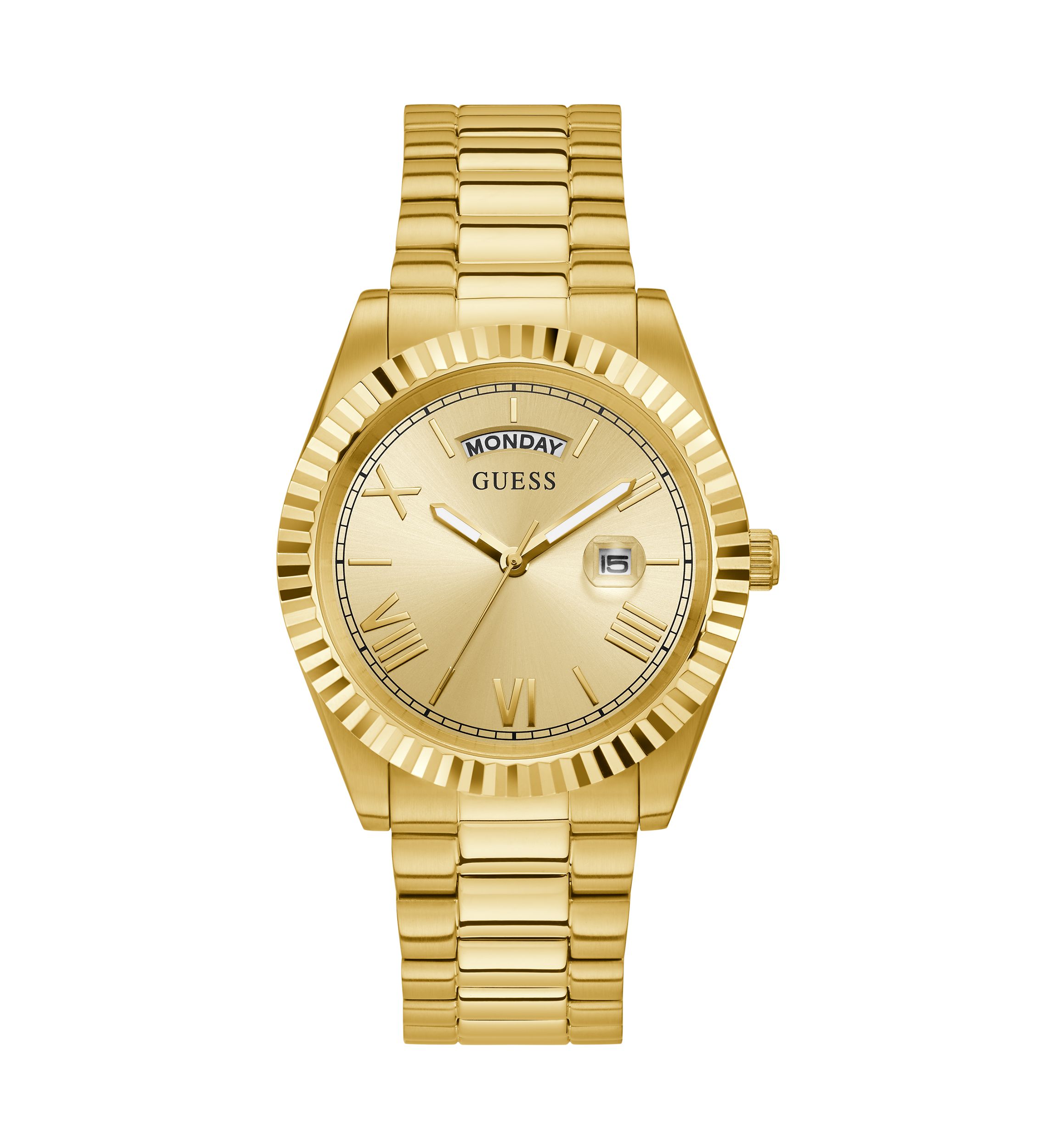 Gold Tone Case Stainless Steel Watch