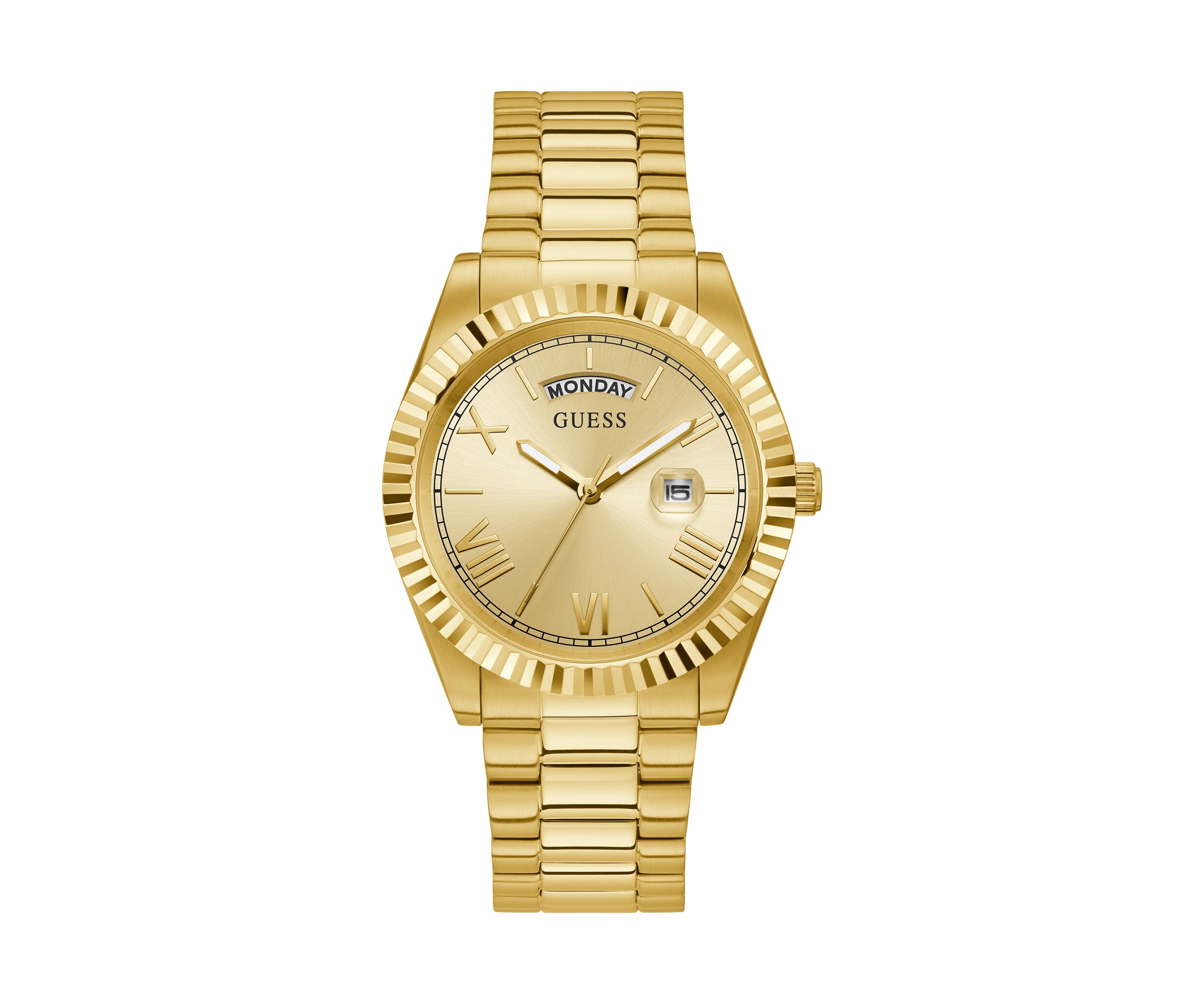 Gold Tone Case Stainless Steel Watch
