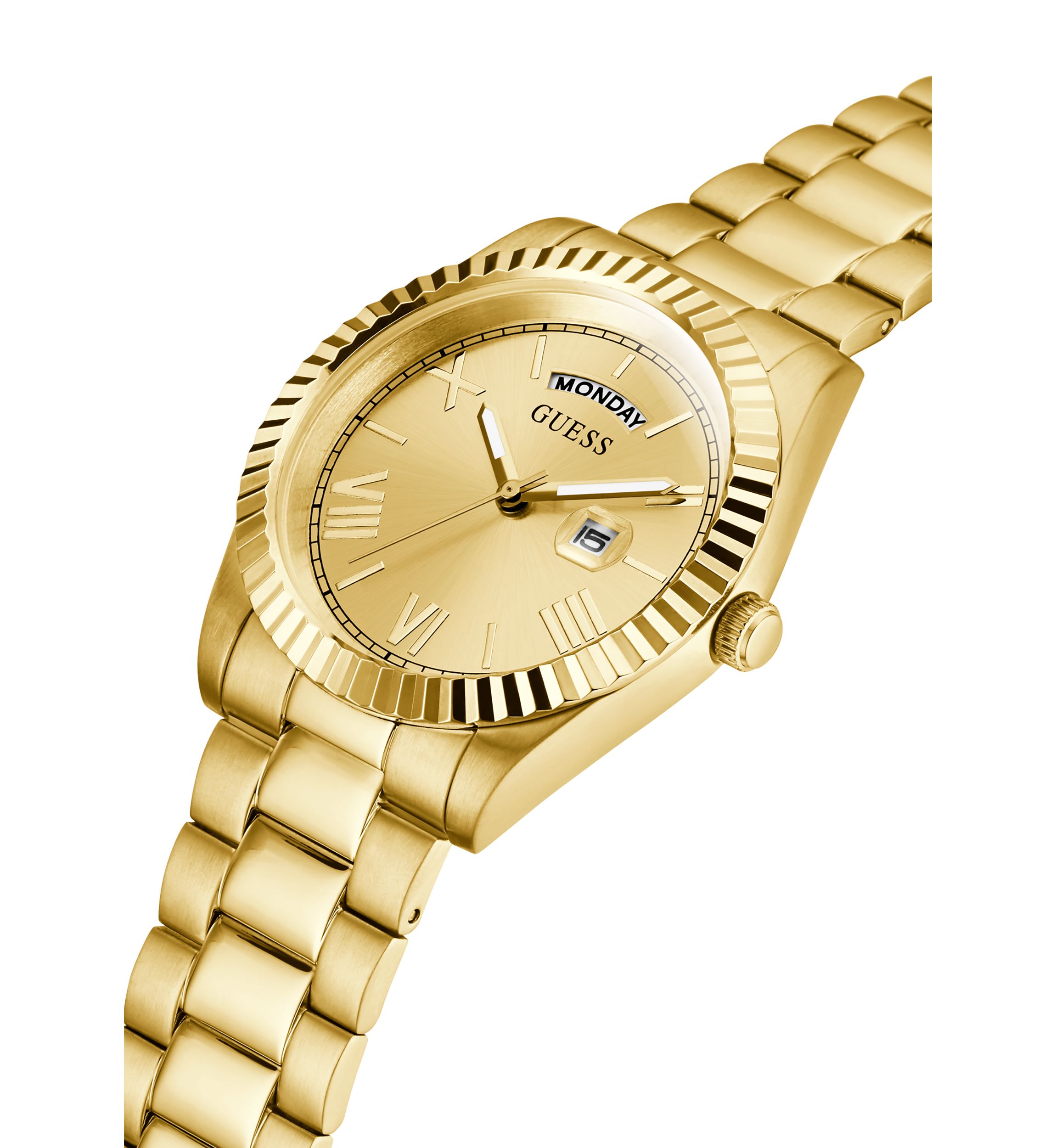 Gold Tone Case Stainless Steel Watch