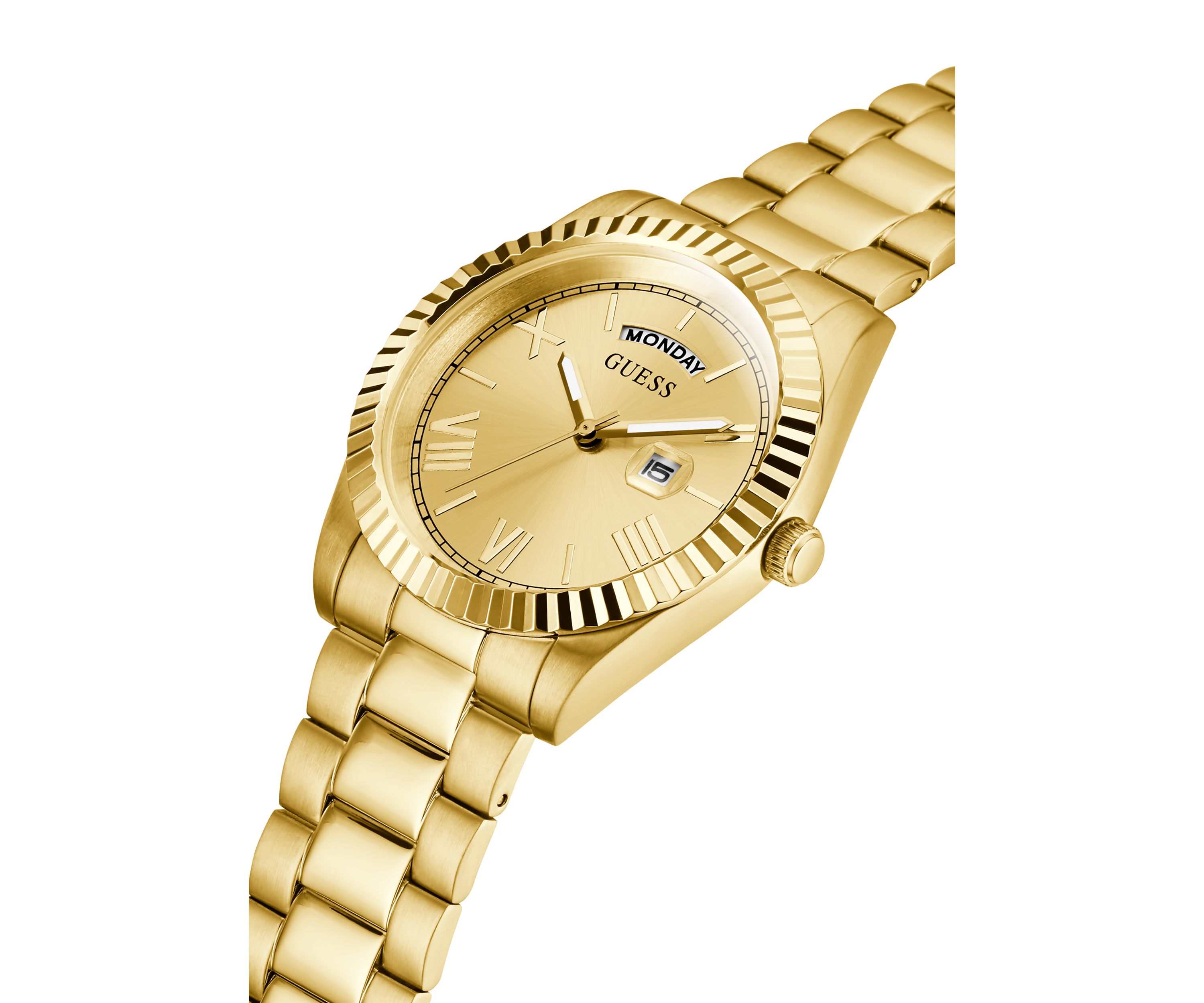 Gold Tone Case Stainless Steel Watch